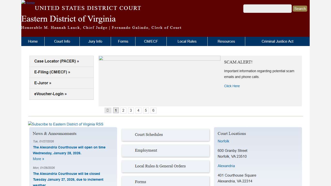 Eastern District of Virginia United States District Court